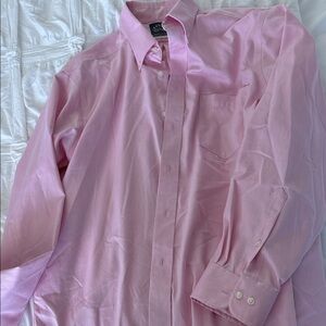 Men’s Long-Sleeve Dress Shirt in Light Pink - Button-Down Collar